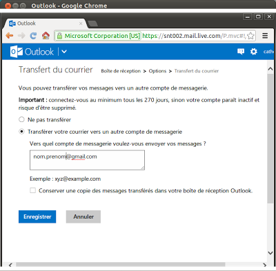Rediriger sa messagerie Hotmail (msn, live, Outlook) vers son adresse Gmail