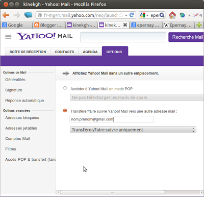 Rediriger sa messagerie Yahoo Mail vers son adresse Gmail
